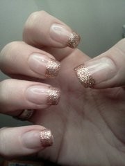 Lite hstig frans glittermanikyr (Gele)