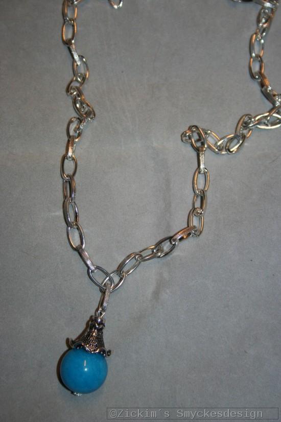 HA150 Blue Jade: Halsband (72 cm) med en stor blå Jade pärla...105:- SÅLD