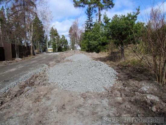 Vatten & Avlopps arbetet fortskrider. Hr vy p vgen norrut frn Freij.