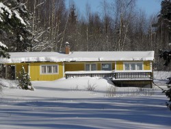 Tomas hus i vinterskrud.