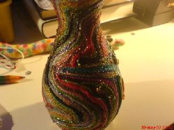 Ljusstake i tr med Glitterlim