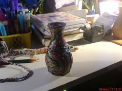 Ljusstake i tr med Glitterlim