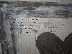 Storlek p tavlan i verklighet 110x110cm. 
Text som r stmplad 