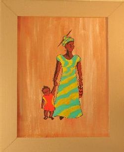 Tavla nr 6: Afrikanska (Akryl) 500 Kr.