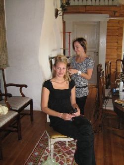 The girls fixing